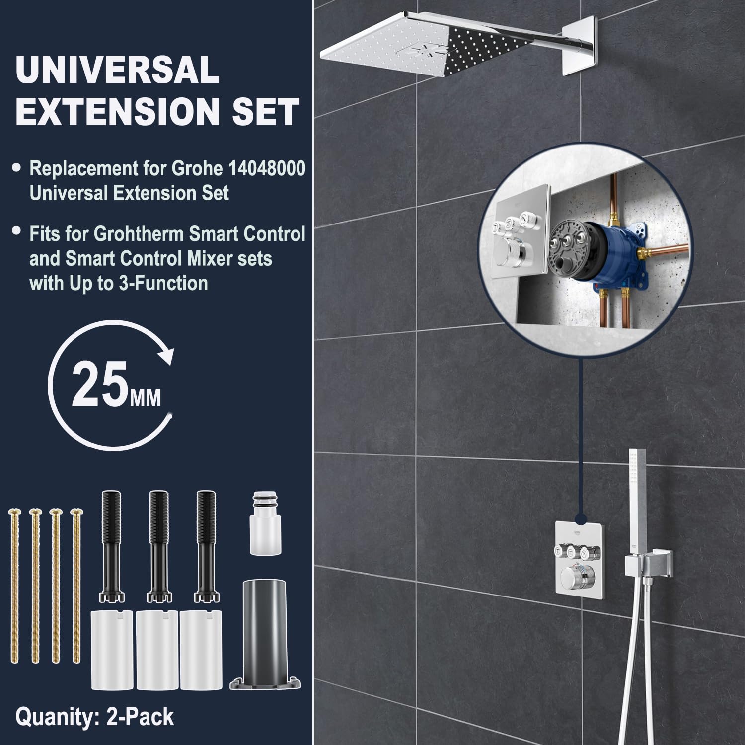 Replacement for Grohe 14048000 Universal Extension Set, Fits for